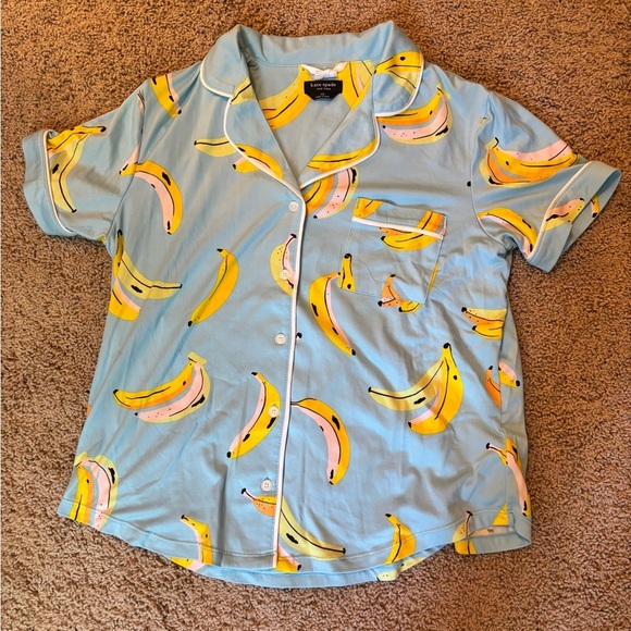 Kate Spade Banana Print Pajama Top | Size Small - Picture 2 of 5